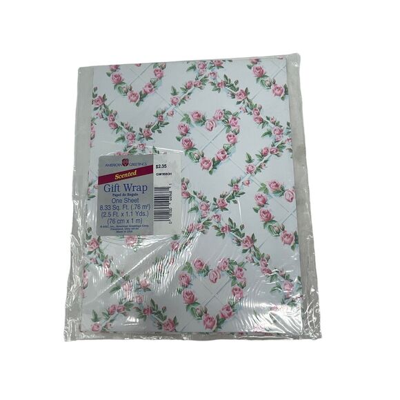 American Greetings Vintage Floral Heart Gift Wrap Wedding Romantic Lot of 4 - Picture 3 of 4